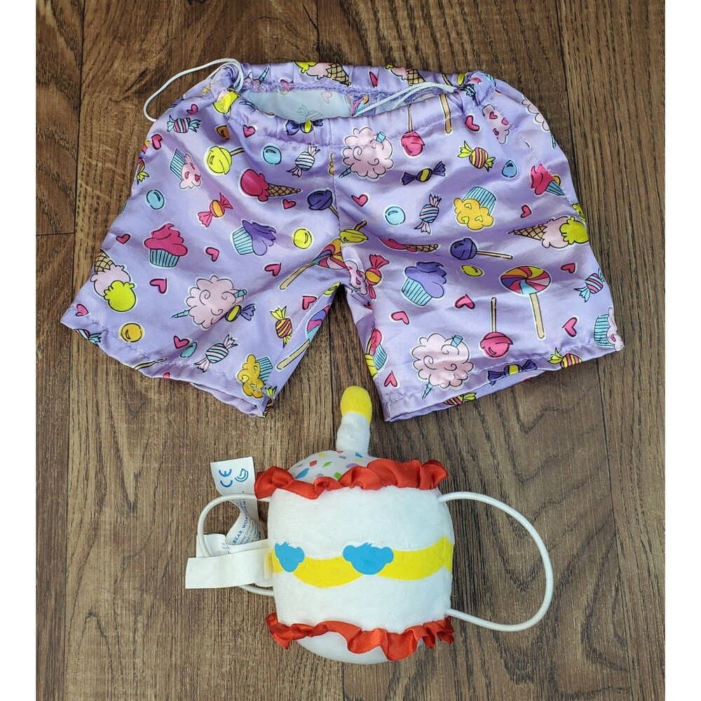 Sweet Dreams Pajama Bottoms Shorts and Birthday Cake Build A Bear